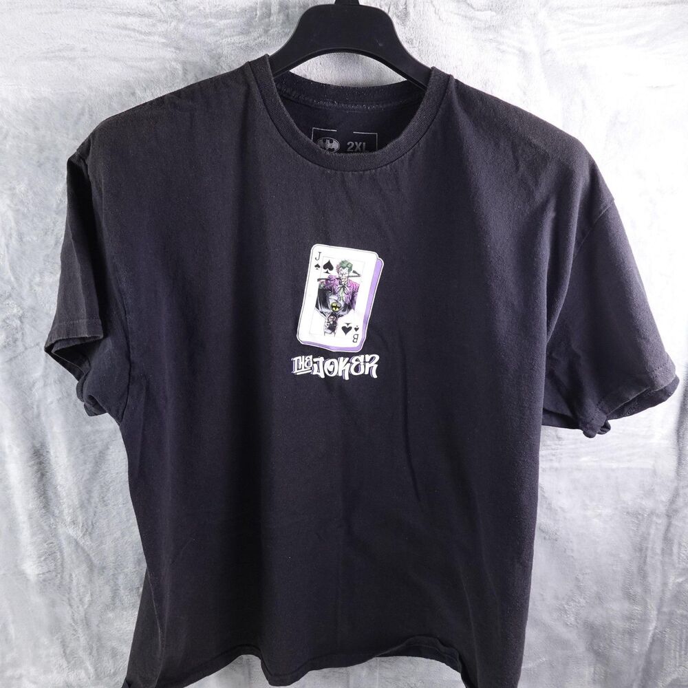 Batman Joker Shirt Mens 2XL Black Graphic Tee Short Sleeve DC Comics Villain